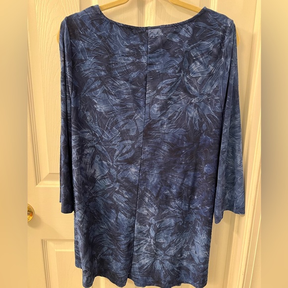 New Directions Blue Peasant Tunic Top Sz 1X - Picture 4 of 5